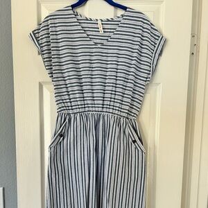 Orange Creek Navy and White Striped Top